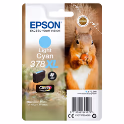 Epson Squirrel Singlepack Light Cyan 378XL Claria Photo HD Ink, High (XL) Yield, Light Cyan, Pigment-based ink, 10.3 ml, 1 pc ...
