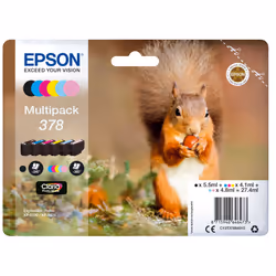 Epson Squirrel Multipack 6-colours 378 Claria Photo HD Ink, Standard Yield, Black, Cyan, Light Cyan, Magenta, Light magenta,  ...