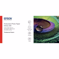 Epson Photo Paper Gloss 200, Gloss, 200 g/m², Inkjet, White, Photo, CAD, Production, L* = 94 a* = 2 b* = -7.5 M0 (UV)