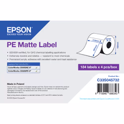 Epson C33S045732, Self-adhesive printer label, Die-cut label, Inkjet, Acrylic, Permanent, Matte