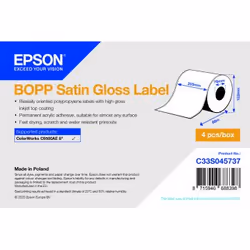 Epson C33S045737, Polypropylene (PP), Inkjet, Acrylic, Permanent, Gloss, Epson ColorWorks C7500G Epson ColorWorks C7500 Color ...