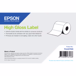 Epson High Gloss Label - Continuous Roll: 102mm x 33m, Self-adhesive printer label, Die-cut label, Roll, Inkjet, Acrylic, Per ...