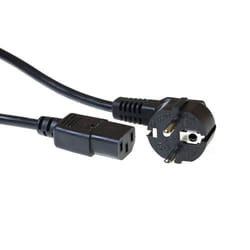 ACT Powercord mains connector CEE 7/7 male (angled) - C13 black 5 m