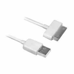 Ewent EW9903, White, USB A, Apple 30-pin, 1.5 m, Male, Male