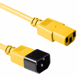 ACT Powercord C13 - C14 yellow 0.6 m, 0.6 m, C13 coupler, C14 coupler, 230 V
