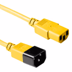 ACT Powercord C13 - C14 yellow 1.2 m, 1.2 m, C13 coupler, C14 coupler, 250 V