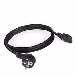 ACT Powercord mains connector CEE 7/7 male (angled) - C13 black 2 m