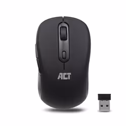 ACT Wireless Mouse 1600 DPI, Right-hand, Optical, RF Wireless, 1600 DPI, Black