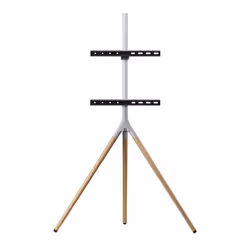 One For All Tripod Universal TV Stand, 165.1 cm (65"), 200 x 100 mm, 400 x 400 mm, 0 - 360°, 360°, Oak, Silver, Grey