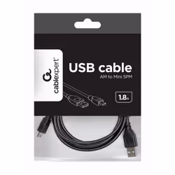 Gembird 1.8m USB 2.0 A/mini-USB M USB cable USB A Mini-USB B Black