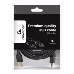 Gembird 3m USB 2.0 A/B M USB cable USB A USB B Black
