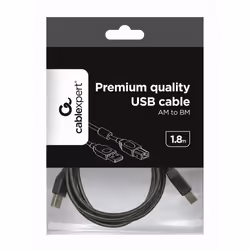 Gembird 1.8m USB 2.0 A/B M USB cable USB A USB B Black