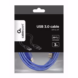 Gembird 3m USB 3.0 A M/FM USB cable USB 3.2 Gen 1 (3.1 Gen 1) USB A Blue