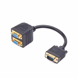 Gembird CC-VGAX2-20CM, 0.2 m, VGA (D-Sub), 2 x VGA (D-Sub), Female, Male, Black