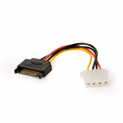 Gembird CC-SATA-PS-M, 0.15 m, SATA 15-pin, Molex (4-pin), Female, Female, Straight