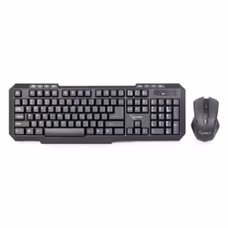 Gembird KBS-WM-02, Full-size (100%), Wireless, RF Wireless, QWERTY, Black, Mouse included