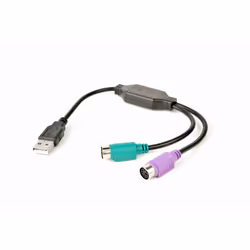 Gembird UAPS12-BK, 0.3 m, 2x 6-p Mini-DIN, USB A, Male, Female, Black, Green, Purple