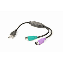 Gembird UAPS12-BK PS/2 cable 0.3 m 2x 6-p Mini-DIN USB A Black, Green, Purple