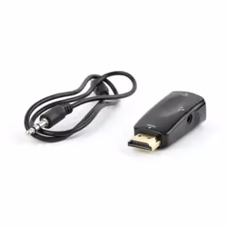 Gembird AB-HDMI-VGA-02, Black, 22 mm, 44 mm, 15 mm, 15 g, 298 mm