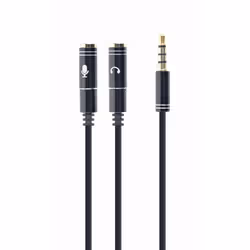 Gembird !Adapter audio microphon 3.5mm mini Jack/4PIN/0., 2 x 3.5mm, Male, 3.5mm, Female, 0.2 m, Black
