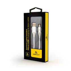 Cablexpert CC-USB2B-AMMBM-2M-BW2 USB cable USB 2.0 USB A Micro-USB B White