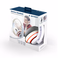 Gembird MHS-03-WTRD, Wired, Calls/Music, 20 - 20000 Hz, 200 g, Headset, Red, White