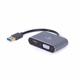 Gembird A-USB3-HDMIVGA-01, USB Type-A, HDMI output, DisplayPort output, 3840 x 2160 pixels