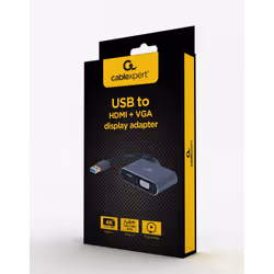 Gembird A-USB3-HDMIVGA-01 USB graphics adapter 3840 x 2160 pixels Grey