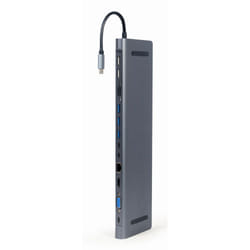 Gembird A-CM-COMBO9-01 laptop dock/port replicator USB 3.2 Gen 1 (3.1 Gen 1) Type-C Grey