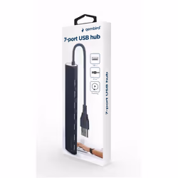 Gembird UHB-U2P7-04, USB 2.0, USB 2.0, Black, 0.3 m, 12 mm, 70 mm
