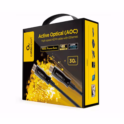 Gembird CCBP-HDMI-AOC-30M-02, 30 m, HDMI Type A (Standard), HDMI Type A (Standard), Black