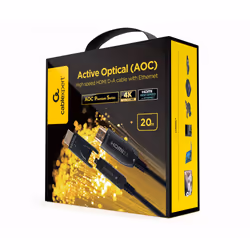 Gembird CCBP-HDMID-AOC-20M, 20 m, HDMI Type A (Standard), HDMI Type A (Standard), 18 Gbit/s, Black