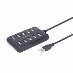 Gembird UHB-U2P10P-01 interface hub USB 2.0 Type-A Black