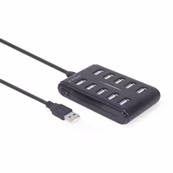 Gembird UHB-U2P10P-01 interface hub USB 2.0 Type-A Black