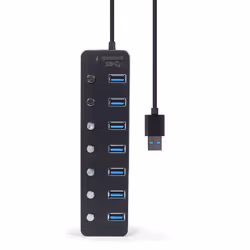Gembird UHB-U3P7P-01 interface hub USB 3.2 Gen 1 (3.1 Gen 1) Type-A 5000 Mbit/s Black - Additional view 5