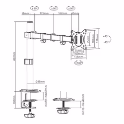 Gembird MA-D1-01 monitor mount / stand 81.3 cm (32") Desk Black
