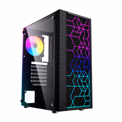 Gembird Fornax 2500, Midi Tower, PC, Black, ATX, ITX, Mini-ATX, Glass, Metal, SPCC, Gaming