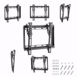 Gembird WM-42T-04, 106.7 cm (42"), 50 x 50 mm, 200 x 200 mm, 0 - 8°, Plastic, Steel, Black
