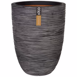 Capi Vase Nature Rib Elegant Low 46x58cm Anthracite Planter Basket Raised Bed