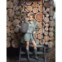 Capi Egg Planter Nature Rib 35x34cm Anthracite Flower Basket Pot Raised Bed
