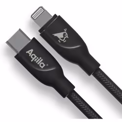 Aqiila Braided USB-C/Lighting 2.0 30W 1m Charging cable, 1 m, Lightning, USB C, Male, Male, Black