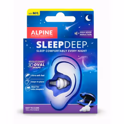 Alpine SleepDeep, Reusable ear plug, Sleeping, Normal, In-ear, Blue, White, 27 dB