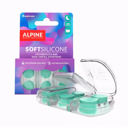Alpine SoftSilicone, Reusable ear plug, Normal, In-ear, Green, Silicone, Box