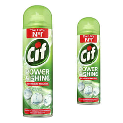 Cif Power & Shine Bathroom Mousse Surface Cleaner Citrus 500ml, 2 Pk