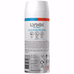 Lynx 48H Anti-Perspirant Body Deodorant, Ice Chill, 6 Pack, 150ml
