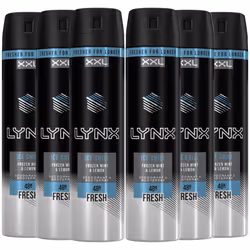 Lynx XXL 48H Fresh Deodorant Body Spray, Ice Chill, 6 Pack, 250ml