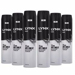 Lynx XXL 48H Dry Protection Anti-Perspirant Deodorant, Black, 6 Pack, 250ml