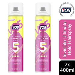 2x of 100ml & 400ml VO5 Ultimate Hold Coconut Fragrance Hairspray - Buy 400 ml