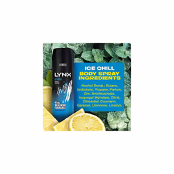 3 Pack of Lynx 48H Fresh Ice Chill with Frozen Mint and Lemon Deodorant Body spray 200ml