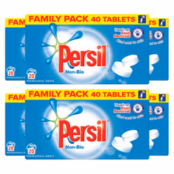Persil Non-Bio Washing Detergent 40 Tablets, 6 Packs of 20 Washes